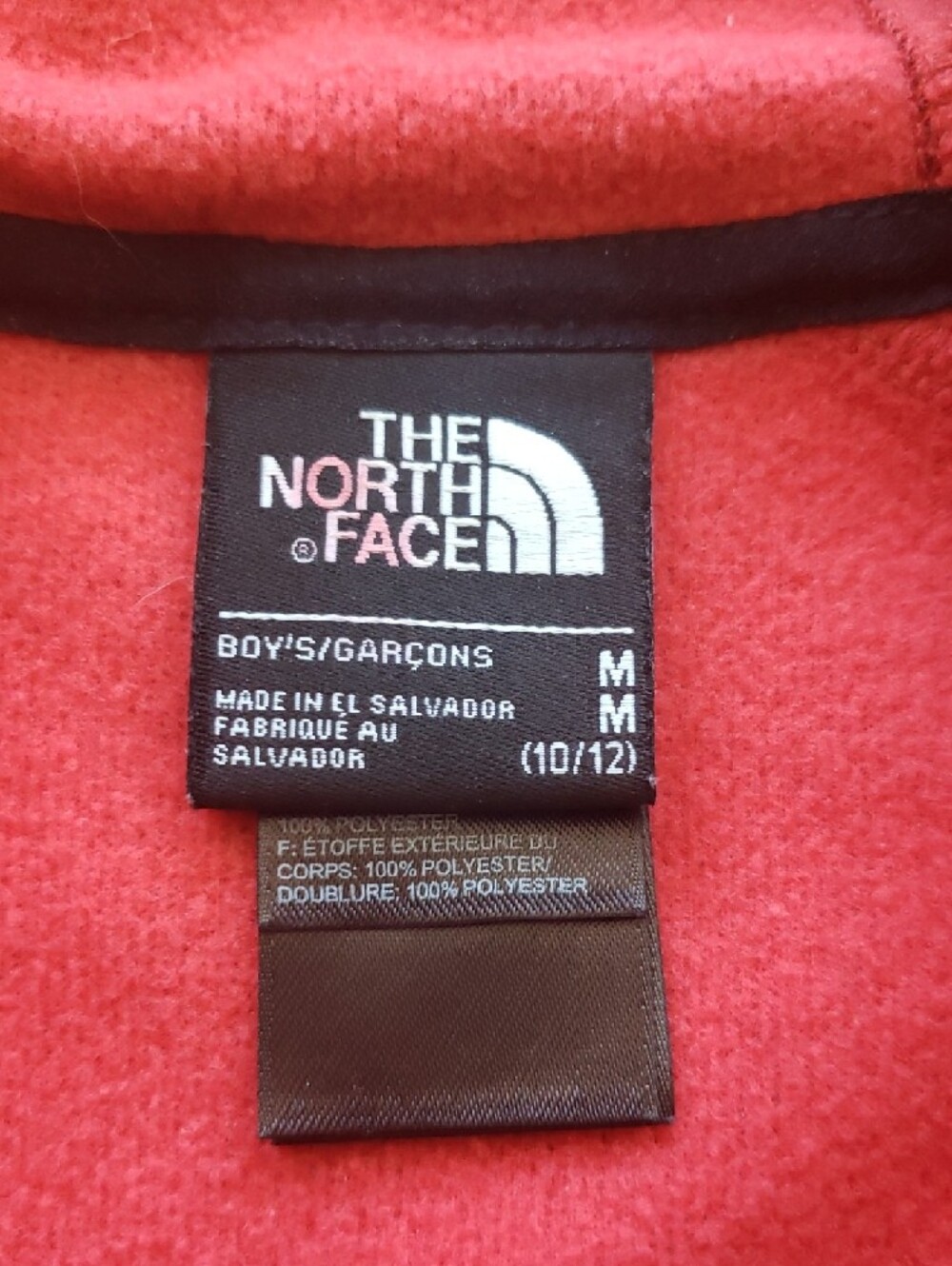 The North Face Boys Red Full-Zip Hooded Jacket Size Medium Outdoor Casual - Picture 3 of 4